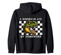 A Dinosaur Ate My Homework School Excuse Funny Zip Hoodie