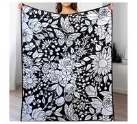 A DIY colouring blanket designed specifically for adults; a soft, cosy art blanket complete with 12 coloured markers - the ideal choice for personalised home décor,A,135x200cm