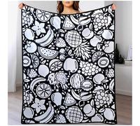 A DIY colouring blanket designed specifically for adults; a soft, cosy art blanket complete with 12 coloured markers - the ideal choice for personalised home décor,D,100x150cm