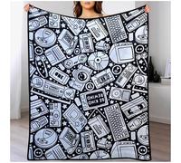 A DIY colouring blanket designed specifically for adults; a soft, cosy art blanket complete with 12 coloured markers - the ideal choice for personalised home décor,F,75x100cm