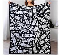 A DIY colouring blanket designed specifically for adults; a soft, cosy art blanket complete with 12 coloured markers - the ideal choice for personalised home décor,B,173x218cm