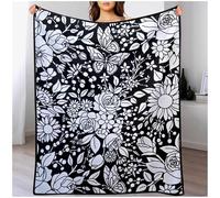 A DIY colouring blanket designed specifically for adults; a soft, cosy art blanket complete with 12 coloured markers - the ideal choice for personalised home décor,E,135x200cm