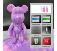 (A) Diy Painting Teddy Bear Violent Bear Fluid Painting Creative Home Decor