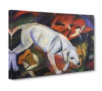 A Dog Cat And Fox By Franz Marc Canvas Print | Gallery Wrapped 30mm Frame Wall Art | 24x16 inches | Ready to Hang | Classic Animals Picture | Living Room Bedroom Lounge Office