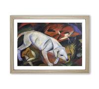 A Dog Cat and Fox by Franz Marc Framed Print | A2 Oak Framed Wall Art | Ready to Hang | Modern Animal Picture | Living Room Bedroom Lounge Office