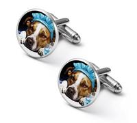A Dog Is Sick Mens Classic Cufflinks Custom Shirt Cuff Links Jewelry Accessories for Business Wedding 0.7" 0.8"