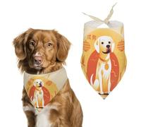 A Dog Sitting Dog Bandana Washable & Adjustable Triangle Scarf, Breathable Pet Scarf for Small Medium Large Pets, Cute Fashion Pet Accessory