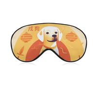 A Dog Sitting Sleep Mask, Ultra Soft Eye Mask for Sleeping with Adjustable Strap, Comfortable Lightweight Blindfold Eyeshade, Total Blackout Eye Cover for Night Sleep Travel Office Nap