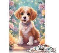 A Dog with Flower 500 Pieces Jigsaw Puzzles for Adults | Puzzles 500 Piece for Adults Teens Puzzle | Puzzles | Gifts 500pcs (52x38cm)
