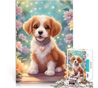 A dog with flower1000 Piece Jigsaws for Adults Learning Educational Toys Family Games Parent-child interaction 38x26cm