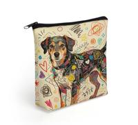 A Dog with Messy Drawings Makeup Bag with Sturdy Zipper，Linen Material Storage Bag,Large Capacity And Multi-Purpose Cosmetic Bag for Daily Life, Travel, Outings, Business Trips And Other Occasions