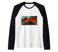 A Dragon Threatens Beowulf's Peaceful Kingdom Nordic Myth Raglan Baseball Tee