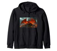 A Dragon Threatens Beowulf's Peaceful Kingdom nordic myth Zip Hoodie
