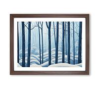 A Dramatic Winter Forest Framed Print | A2 Walnut Framed Wall Art | Ready to Hang | Modern Landscape Picture | Living Room Bedroom Lounge Office