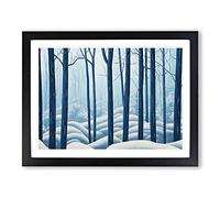 A Dramatic Winter Forest Framed Print | A3 Black Framed Wall Art | Ready to Hang | Modern Landscape Picture | Living Room Bedroom Lounge Office