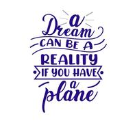 a Dream can be a Reality if You Have a Plan Vintage Typography Vinyl Wall Stickers 49.4x65.9cm Multi Color Selection DarkBlue