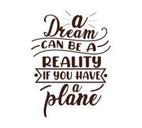 a Dream can be a Reality if You Have a Plan Vintage Typography Wall Stickers 49.4x65.9cm Multiple Size Options Coffee