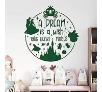 A Dream is a Wish Your Heart Makes - Cinderella Inspired Children's Vinyl Wall Decal Sticker [Large] [Forest]