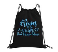 A Dream Is A Wish Your Heart Makes Men Women Drawstring Backpack Durable Swimming Bags Portable String Backpack For Travel Beach Football
