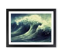 A Dreamy Ocean Wave H1022 Framed Print for Living Room Bedroom Home Office Décor, Wall Art Picture Ready to Hang, Black A4 Frame (34 x 25 cm)