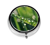 a Drop in The Ocean Round Mini Pill Box, 3 Compartment Pill Box, Portable Pill Box, can be Put into Wallet, Pocket, Light and Convenient