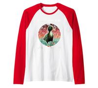 A Duck Walks up to a Lemonade Stand Vintage Retro Raglan Baseball Tee