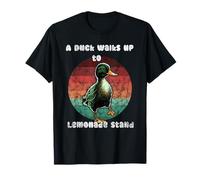 A Duck Walks up to a Lemonade Stand Vintage Retro T-Shirt