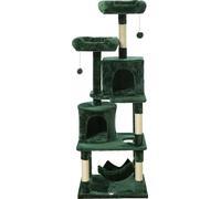 A&E Cage Co Emerald Palace 56-Inch Cat Tree with Condos & Hammock