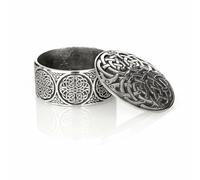 A E Williams Celtic Knot Jewelry Box English Pewter Celtic Box Keep Most Precious Small Trinkets Compact (Round)