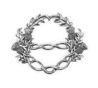 A E Williams Scarf Ring Luxury Fine Pewter Round Handmade Scottish Clip Accessory for Women, 3', Pewter, No Gemstone
