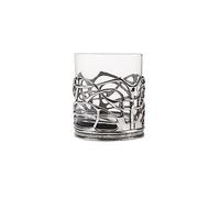 A E Williams Whisky Tumbler with Pewter Enamelled Dot Design| Crystal Glasses with Heavy Bottom | Wine Cocktail Bourbon Drinking Glass Party | Unique Gift for Men Birthday Anniversary