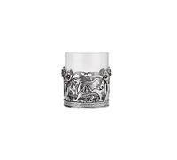 A E Williams Whisky Tumbler with Pewter Welsh Dragon and Daffodil Design | Heavy Bottom Crystal Glasses | Wine Cocktail Bourbon Drinking Glass | Unique Gift for Men Birthday Party Anniversary