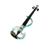 A Electric Art Violin light blue Painted Solid Wood Silent Violin 4/4 Ebony Fittings W/Parts