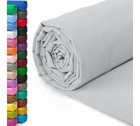 A-Express 100% Cotton Fabric - 60 Inch 150cm Wide - Plain Cotton Fabric by the Metre - Ideal for Quilting, Sewing, Dressmaking, Curtain Linings, Totes, Bedding, Pillowcases - Silver 2 Metres