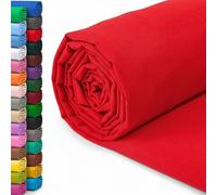 A-Express 100% Cotton Fabric - 60 Inch 150cm Wide - Plain Cotton Fabric by The Metre - Ideal for Quilting, Sewing, Dressmaking, Curtain Linings, Totes, Bedding, Pillowcases - Red 5 Metres