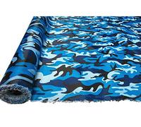 A-Express Camo Ripstop Waterproof Fabric Material 4oz Rip Stop Army Pattern Camouflage 150cm Wide - Half Metre 50cm x 150cm Urban Blue