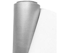 A-Express Faux Leather Fabric Leatherette Vinyl Waterproof Leathercloth Material Clothing Dressmaking Upholstery - 2 Meters 200cm x 140cm Silver