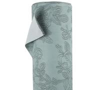 A-Express Floral Faux Leather Fabric - Embossed PU Vinyl Material - 140cm 55" Inches Wide - 430 GSM by The Metre - Textured Flower Upholstery Fabric, DIY Craft Sheets, Purse - Blue 5 Metres
