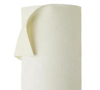 A-Express Floral Faux Leather Fabric - Embossed PU Vinyl Material - 140cm 55" Inches Wide - 430 GSM by The Metre - Textured Flower Upholstery Fabric, DIY Craft Sheets, Purse - Light Cream Half Metre