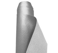 A-Express Grained Faux Leather Fabric Waterproof Heavy Duty Leatherette Vinyl Leathercloth Upholstery Textured Material - Shiny Silver 5 Metres 500cm x 140cm