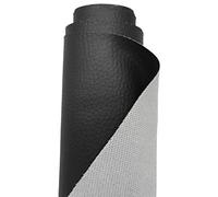 A-Express Grained Faux Leather Fabric Waterproof Heavy Duty Leatherette Vinyl Leathercloth Upholstery Textured Material - Black 5 Metres 500cm x 140cm