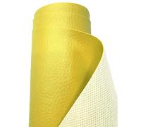 A-Express Grained Faux Leather Fabric Waterproof Heavy Duty Leatherette Vinyl Leathercloth Upholstery Textured Material - Yellow Sample 15cm x 15cm