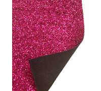 A-Express Premium Fine Chunky Glitter Fabric A4 A5 Sheets Sparkly Vinyl Craft Wall Decor Bow Bag Shoes - Dark Pink Half Roll (210mm x 670mm)