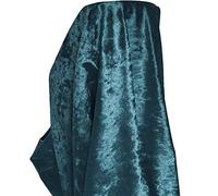 A-Express Premium Glitz Soft Crushed Velvet Fabric Material Curtains Cushion Dressmaking Upholstery 140cm Wide with Backing - 5 Meters 500cm x 140cm Teal Blue
