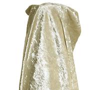 A-Express Premium Glitz Soft Crushed Velvet Fabric Material Curtains Cushion Dressmaking Upholstery 140cm Wide with Backing - 1 Metre 100cm x 140cm Ivory