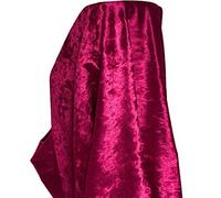 A-Express Premium Glitz Soft Crushed Velvet Fabric Material Curtains Cushion Dressmaking Upholstery 140cm Wide with Backing - 5 Meters 500cm x 140cm Dark Pink