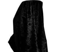 A-Express Premium Glitz Soft Crushed Velvet Fabric Material Curtains Cushion Dressmaking Upholstery 140cm Wide with Backing - 5 Meters 500cm x 140cm Black
