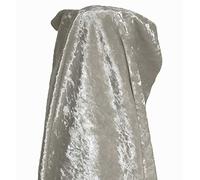 A-Express Premium Glitz Soft Crushed Velvet Fabric Material Curtains Cushion Dressmaking Upholstery 140cm Wide with Backing - Half Metre 50cm x 140cm Pearl Grey