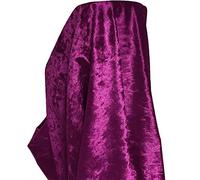 A-Express Premium Glitz Soft Crushed Velvet Fabric Material Curtains Cushion Dressmaking Upholstery 140cm Wide with Backing - 5 Meters 500cm x 140cm Purple
