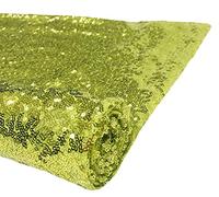 A-Express Sequin Fabric Sparkly Shiny Bling Cloth 3mm Bridal Dress Glitter Table Cloth Wedding Material 130cm Wide - 1 Metre 100cm x 130cm Flo Yellow